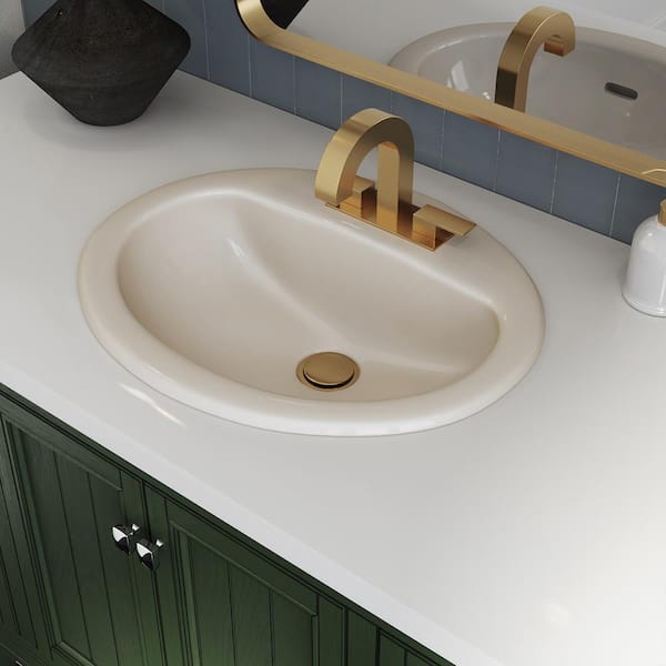 Aragon 20 in. Drop-In Oval Vitreous China Bathroom Sink in Bone