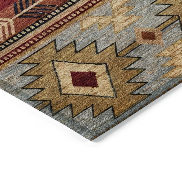 Chantille Machine Washable Indoor/Outdoor Abstract ACN1754 Paprika 9 ft. x 12 ft. Area Rug