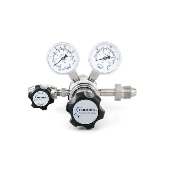 Harris CGA 590, 1/4 in. Comp. Fitting 2-Stage, 316 Stainless Steel, 0 PSI to 50 PSI Compressed air Specialty Gas Lab Regulator