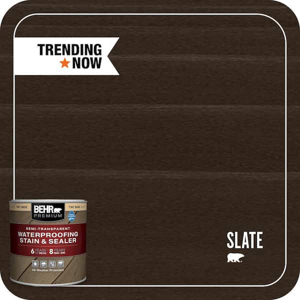 8 oz. #ST-102 Slate Semi-Transparent Waterproofing Exterior Wood Stain and Sealer Sample