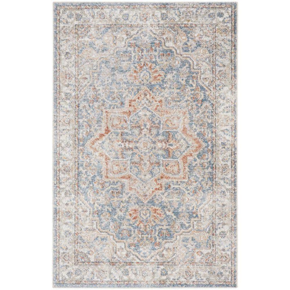 Astra Machine Washable Denim Multicolor 2 ft. x 4 ft. Distressed Traditional Area Rug price history on PriceWatchPro
