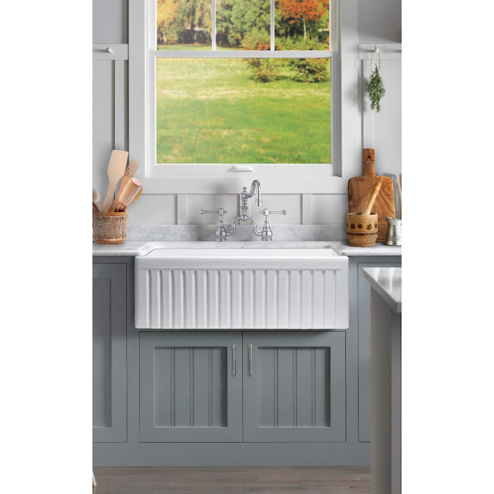 Empire Industries 33" White Fireclay Farmhouse Kitchen Sink