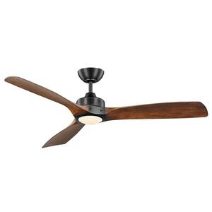 Stapleton 52 in. LED Indoor Matte Black Ceiling Fan with Remote