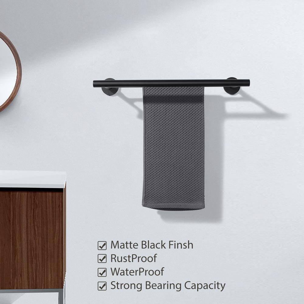 16'' Matte Black Stainless Steel Double Towel Bar