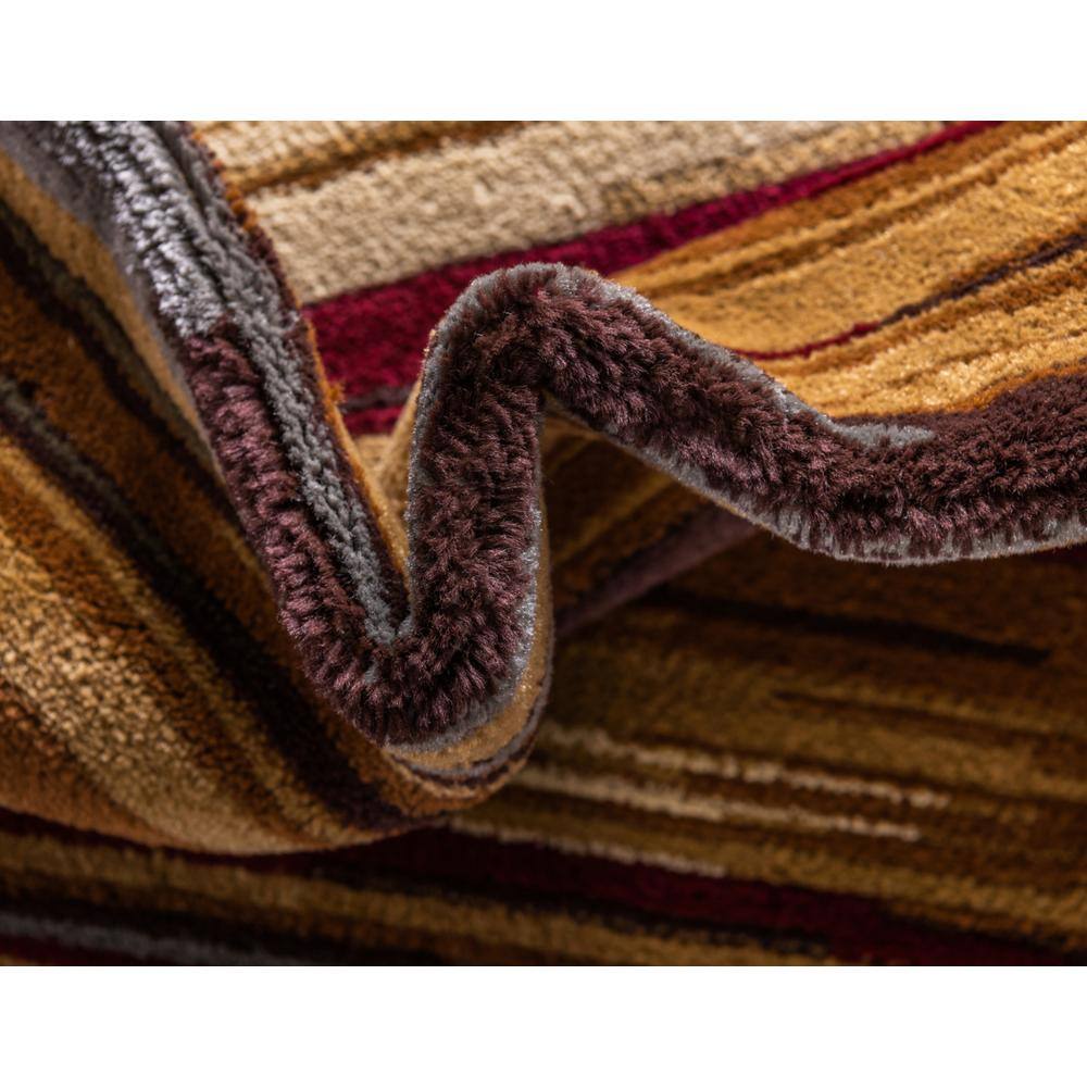 Braided Edge Handmade 8' x 10' Black Stripe Synthetic Rug