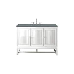 Athens 48 in. W x 23.5 in. D x 34.5 in. H Bathroom Vanity in Glossy White with Cala Blue Quartz Top