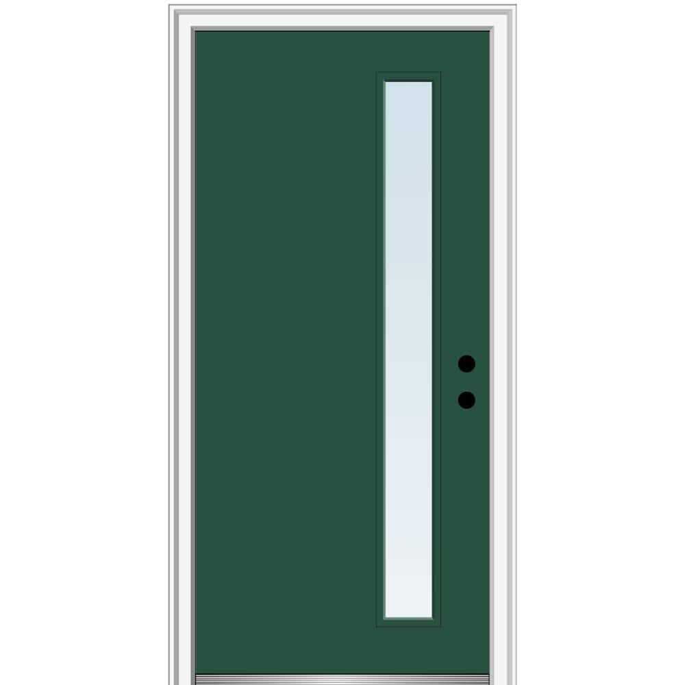 32 in. x 80 in. Viola Left-Hand Inswing 1-Lite Clear Low-E Painted Fiberglass Prehung Front Door on 4-9/16 in. Frame price history on PriceWatchPro