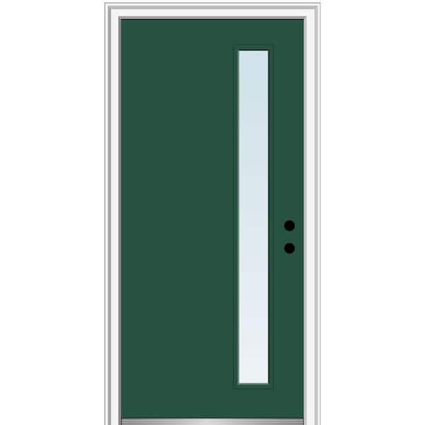 MMI DOOR 32 in. x 80 in. Viola Left-Hand Inswing 1-Lite Clear Low-E Painted Fiberglass Prehung Front Door on 4-9/16 in. Frame