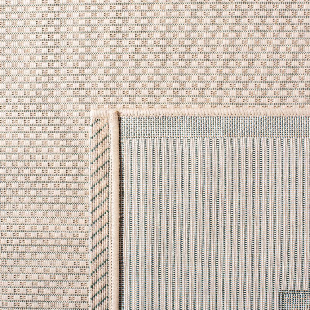 Beige and Dark Green Rectangular Synthetic Indoor/Outdoor Rug
