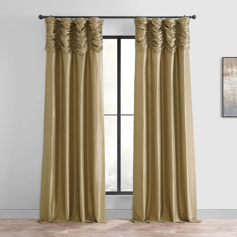 Double Rideau En Soie Thaïe Dorée Restoration Hardware - Doublé, 100x96 Pouces, Nettoyé à Sec