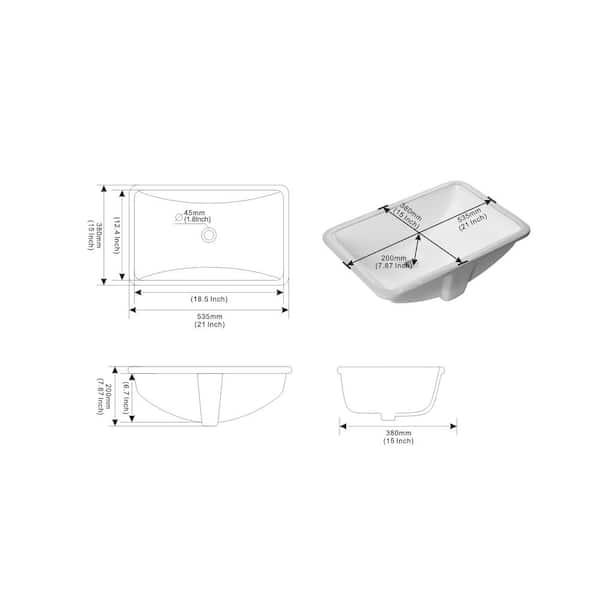 Dyconn - 15 in. x 21 in. Vessel Sink in White
