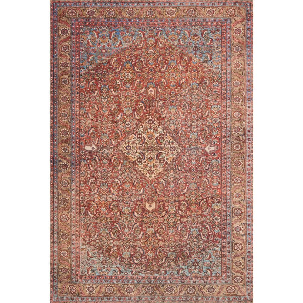 Loren Red/Multi 8 ft. 4 in. x 11 ft. 6 in. Distressed Bohemian Printed Area Rug price history on PriceWatchPro