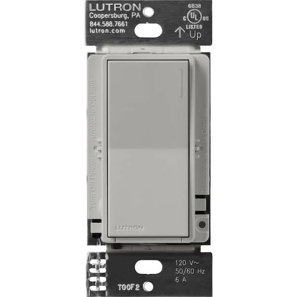 Lutron Sunnata Switch, for 6A Lighting or 3A 1/10 HP Motor, Single Pole/Multi Location, Pebble (ST-6ANS-PB)