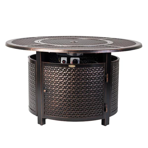 Round Aluminum Propane Fire Pit Table, Home Depot Gas Fire Pit Tables