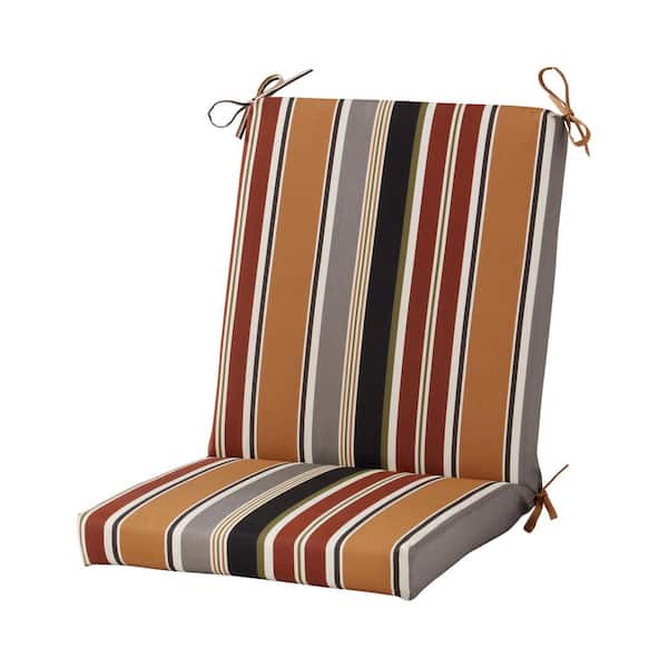 20 in x 19 in Outdoor High Back Chair Pad, Brick Stripe