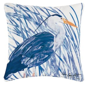 Blue Heron Blue/White Standard Pillow