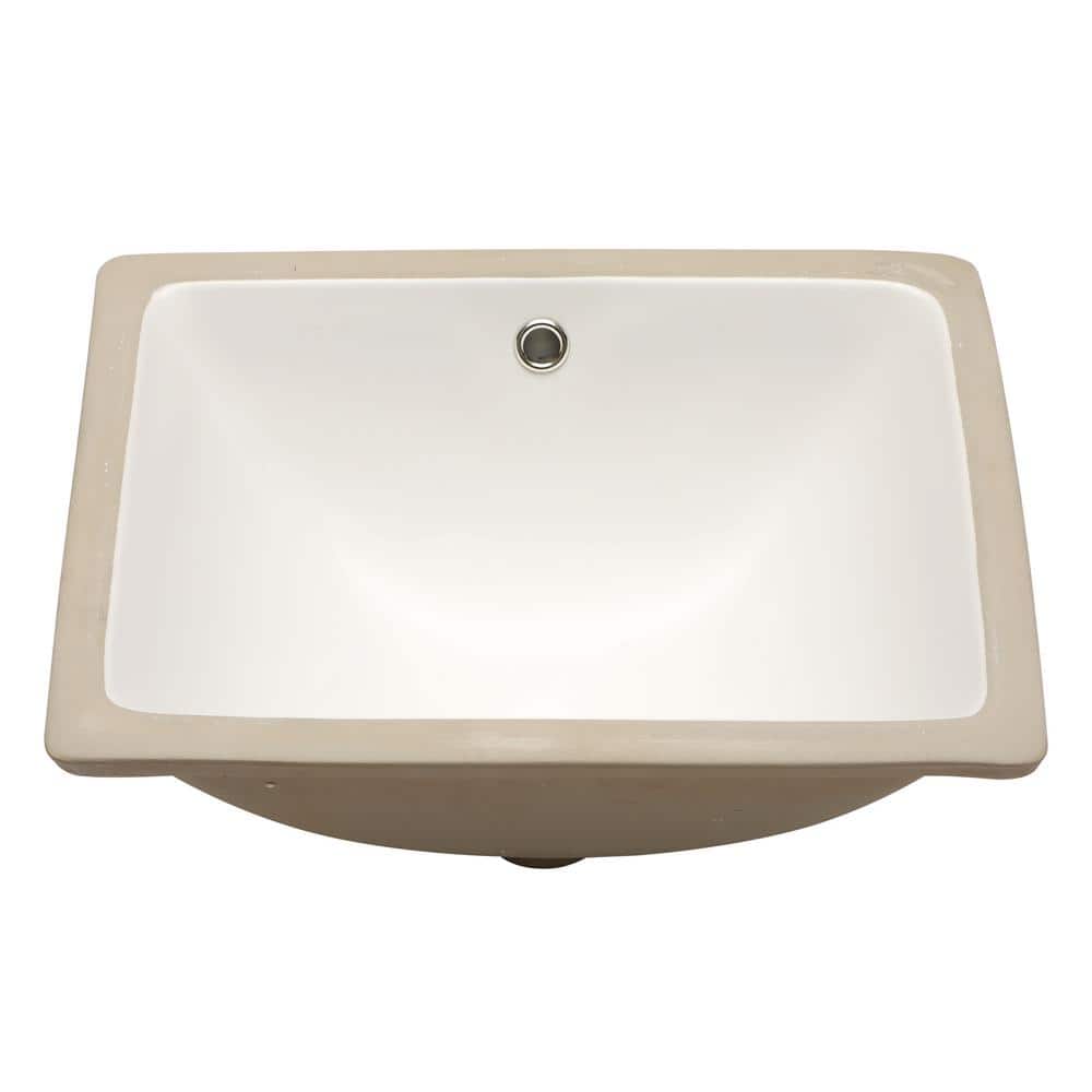 Logmey 20 in. Rectangular Undermount Bathroom Vessel Sink in White