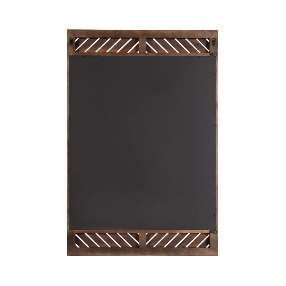 Mezzeta Brown Wood Chevron 24"x36" Rectangular Wall Mirror