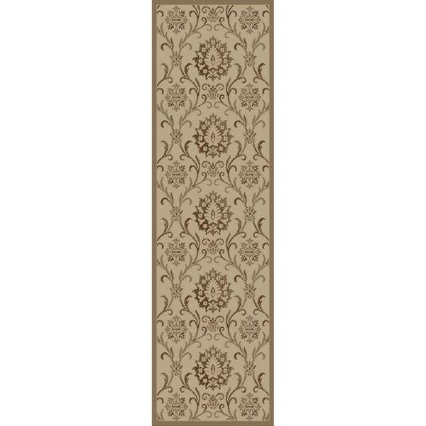Concord Global Trading Mooresville Damask Ivory 2 ft. 3 in. x 7 ft. 3 in. Runner