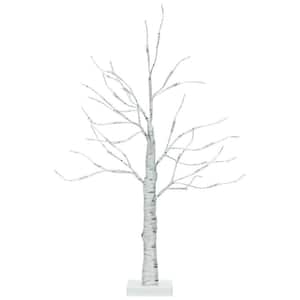 24 in. White Pre-Lit LED Birch Branch Artificail Christmas Tree LED Lighted Tree