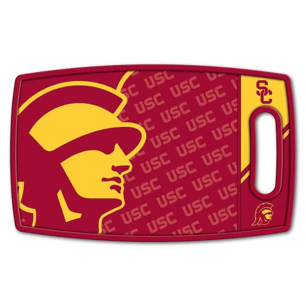 NCAA USC Trojans Logo Series Cutting Board 9 in. x 0.5 in. - Rectangle- Manufactured Wood and Polypropylene