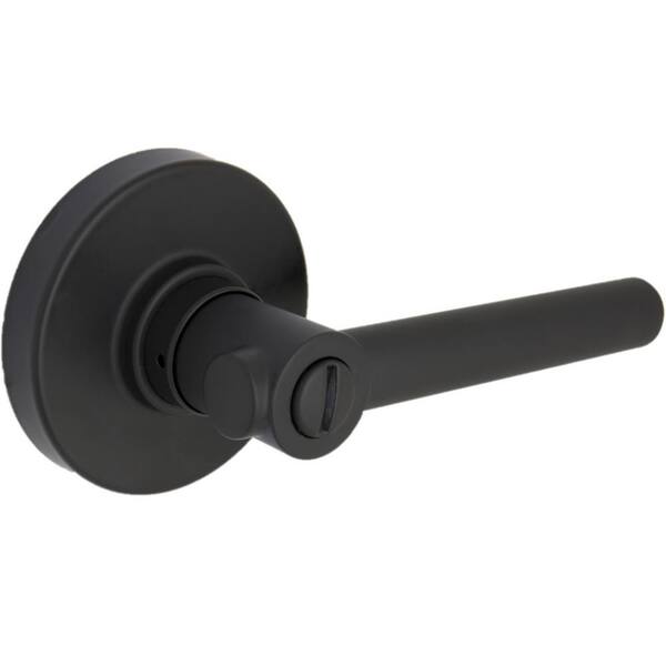 Defiant Highland Matte Black Bed and Bath Door Handle with Round Rose 32LD8X901C