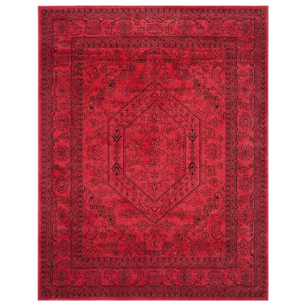 Red Polypropylene 8 ft. x 10 ft. Oriental Indoor Area Rug