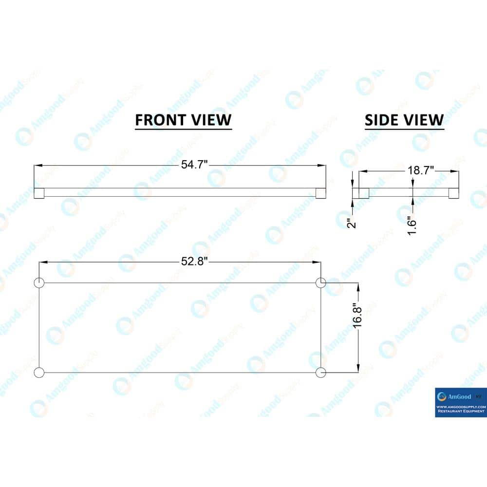 Adjustable Galvanized Steel Undershelf for 24" x 60" Work Table