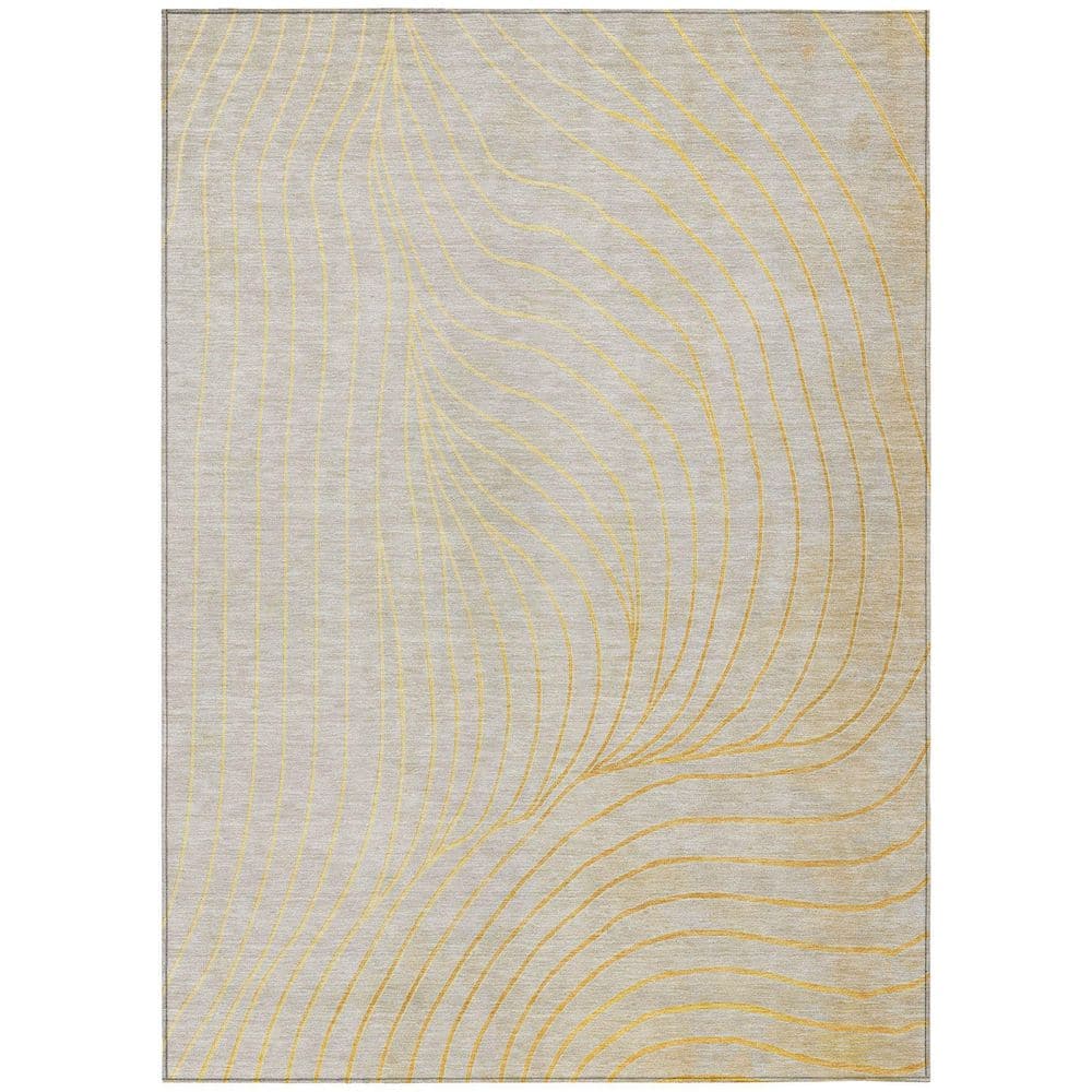 Chantille Machine Washable Indoor/Outdoor Abstract ACN2107 Gold 9 ft. x 12 ft. Area Rug price history on PriceWatchPro