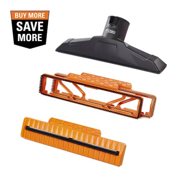 2-1/2 in. NXT Max Floor Tool Shop Vacuum Attachment with Bristle Shoe Kit and Wet Squeegee for RIDGID NXT Wet Dry Vacs