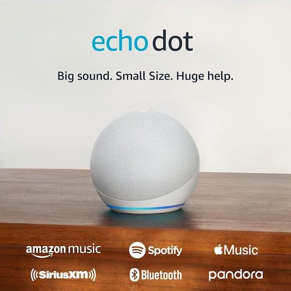 Amazon Echo Dot (5th Gen) Smart Speaker with Alexa Glacier White