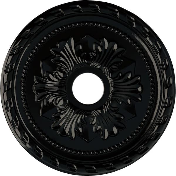Ekena Millwork 1-5/8 in. x 20-7/8 in. x 20-7/8 in. Polyurethane Palmetto Ceiling Medallion, Black Pearl