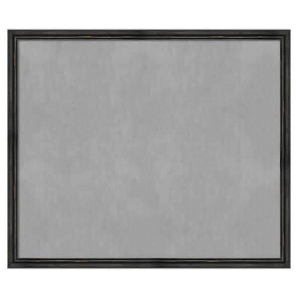 Amanti Art Rustic Pine Black Narrow 51 in. x 43 in Framed Magnetic Board