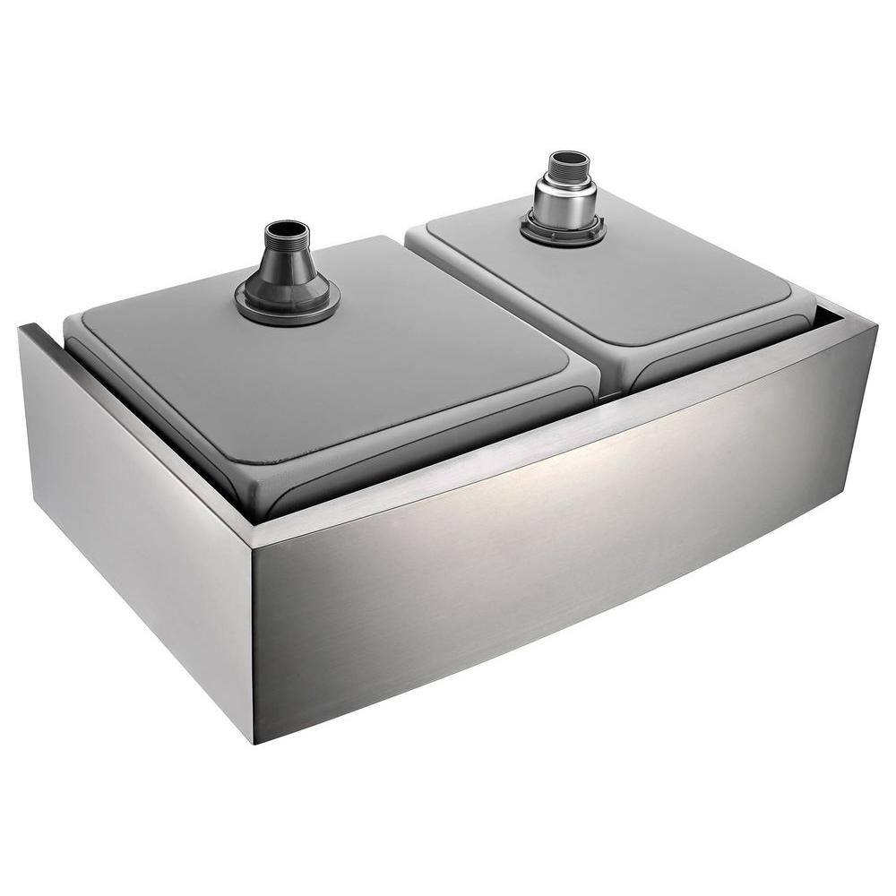 Elysian 36'' Stainless Steel Farmhouse Double Bowl Kitchen Sink