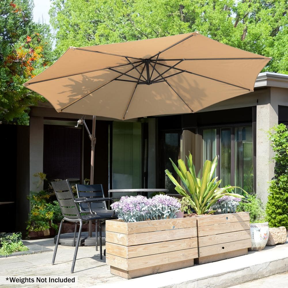 10ft Nude Steel Octagon Cantilever Side Post Umbrella