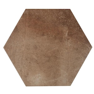 Metro Brown Hexagon 14 in. x 16 in. Matte Glazed Porcelain Floor and Wall Tile (10.07 sq. ft. / Case)