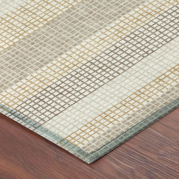 Chantille Machine Washable Indoor/Outdoor Abstract ACN2530 Ivory 2 ft. x 7 ft. Runner Rug
