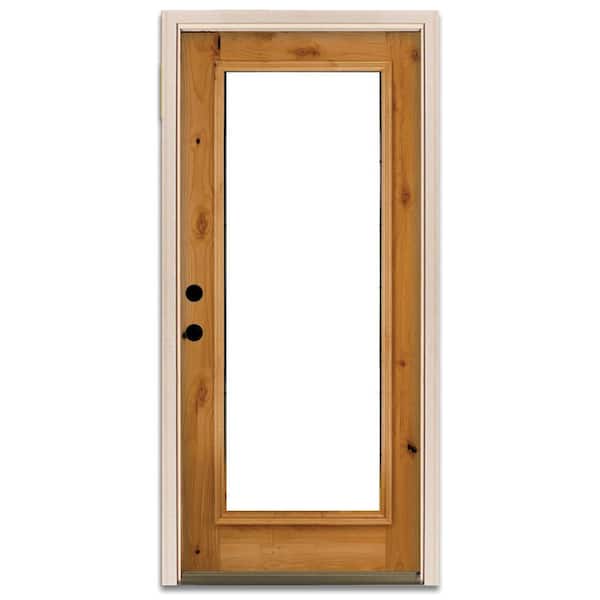 Steves & Sons Clear Full Lite Prefinished Knotty Alder Prehung Front Door-DISCONTINUED