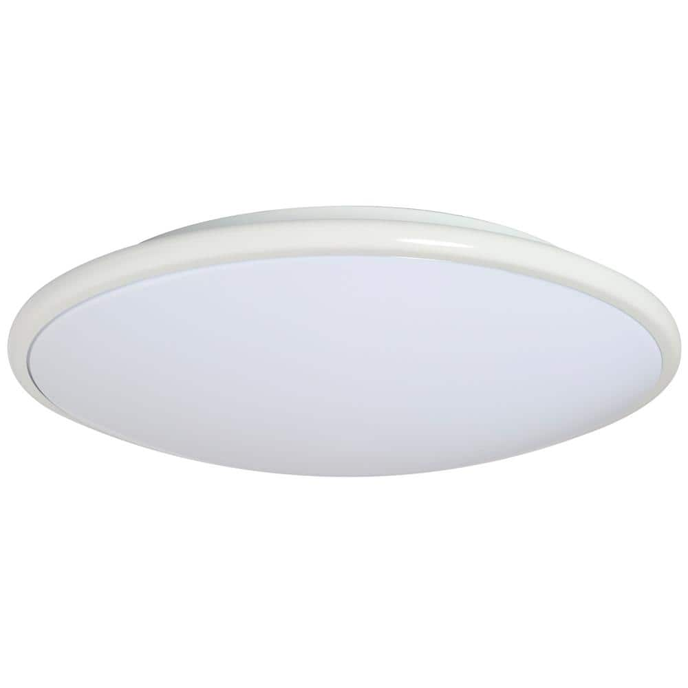 Euro Style 13 in. 1-Light White Flush Mount Fixture 4100K