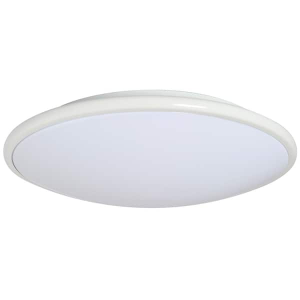 AMAX LIGHTING Euro Style 13 in. 1-Light White Flush Mount Fixture 4100K