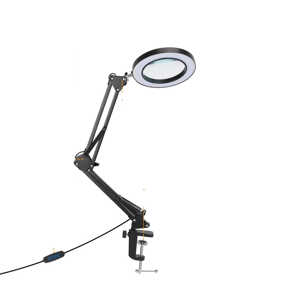 27.8 in. Black LED Magnifier Desk Lamp 8x Magnifying Glass with Light Swing Arm Desk Table Light USB Reading Lamps price history on PriceWatchPro