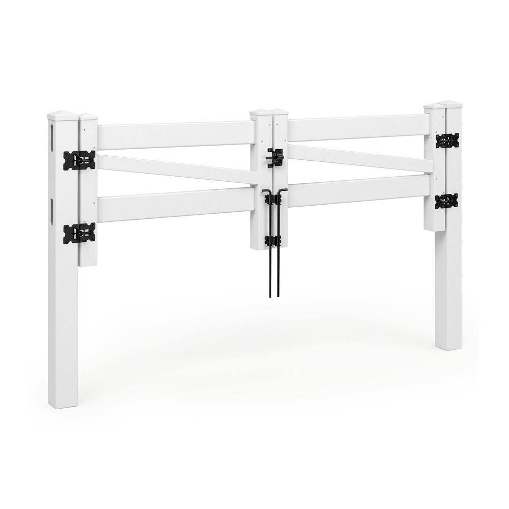 4 ft. x 3 ft. White Vinyl Ranch Double Fence Gate Kit with Gate Posts & Fence Drop Rods price history on PriceWatchPro