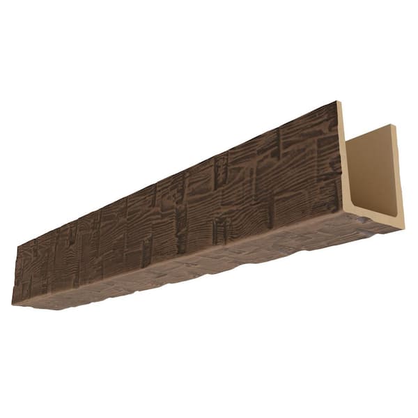 Heritage Timber 7.5 in. x 7.5 in. x 16 ft. Reclaimed Axed Cut Kona Brown Faux Wood Beam