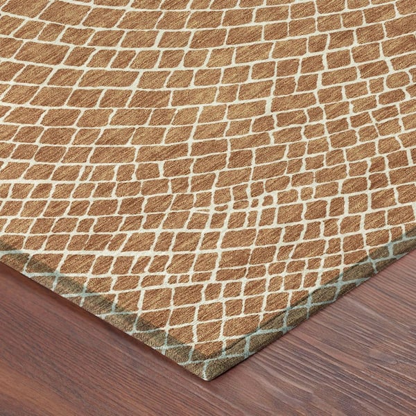 Chantille Machine Washable Indoor/Outdoor Abstract ACN2455 Rust 3 ft. x 5 ft. Area Rug