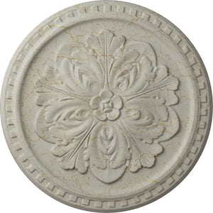 16-7/8 in. x 5/8 in. Emeryville Urethane Ceiling Medallion, Hand-Painted Pot of Cream Crackle