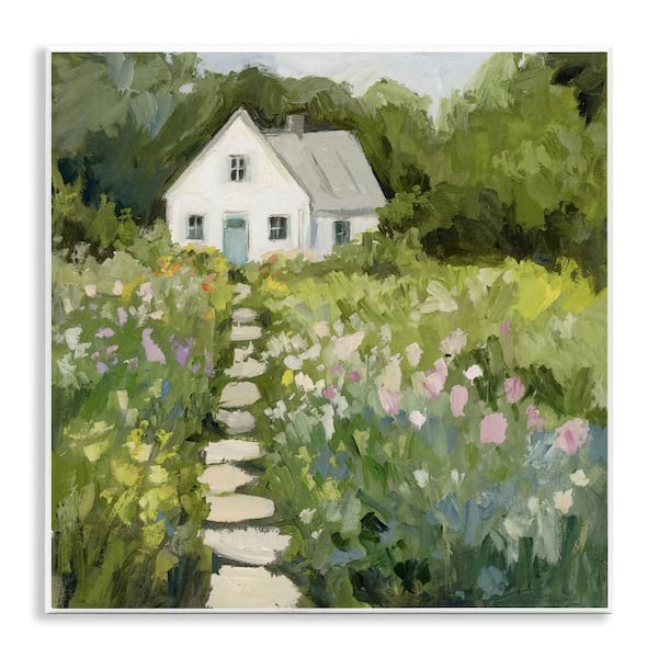 Abstract Cottage on Hill by Victoria Barnes 1 Piece Unframed Nature Graphic Art Print 12 in. x 12 in.
