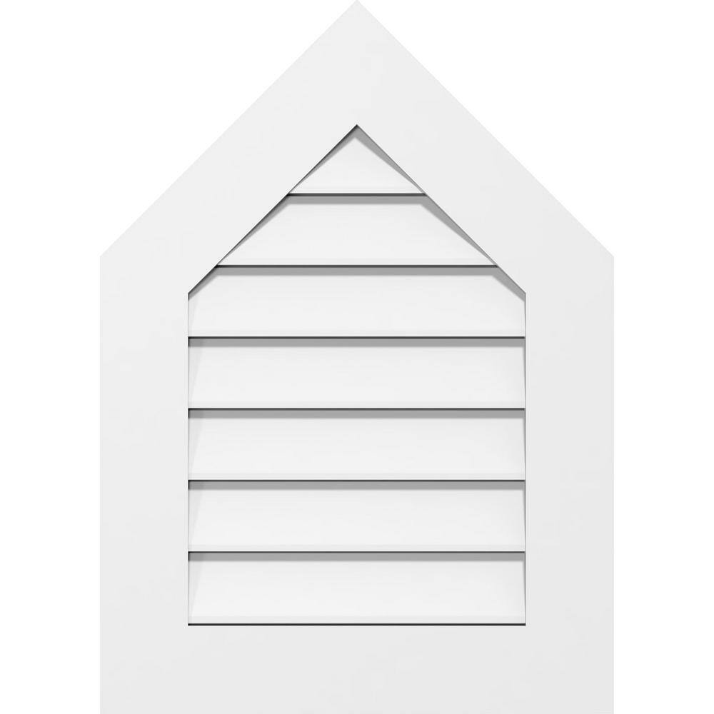 18 in. x 34 in. Peaked Top Surface Mount PVC Gable Vent 4/12 Pitch: Functional with Standard Frame price history on PriceWatchPro