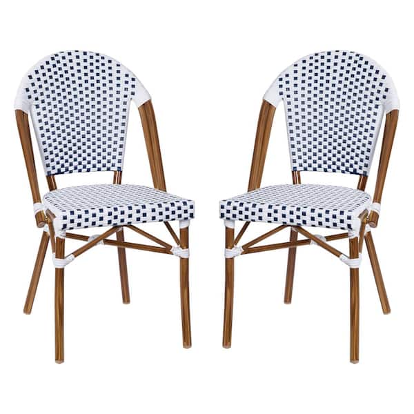 TAYLOR + LOGAN White Aluminum Outdoor Dining Chair in White Set of 2
