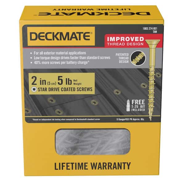 DECKMATE #9 x 2 in. Star Flat-Head Wood Deck Screw (5 lbs.-Pack)