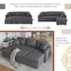 Harper & Bright 87 in. L-Shaped Sectional Sofa - Gray
